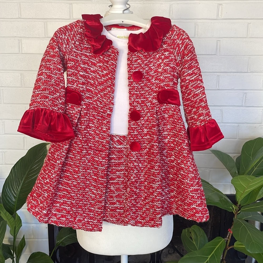 Red dress with overcoat NWOT